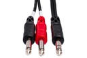 Hosa STP-202 Insert Cable 1/4" TRS to Dual 1/4" TS. 2m