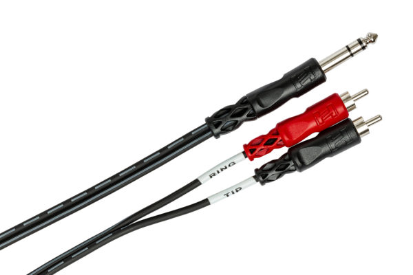 Hosa TRS-202 Insert Cable 1/4" TRS to Dual RCA. 2m