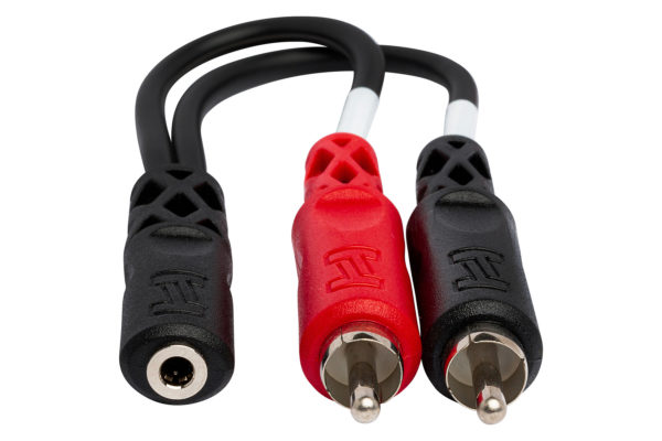 Hosa YMR-197 Stereo Breakout 3.5mm TRSF to Dual RCA