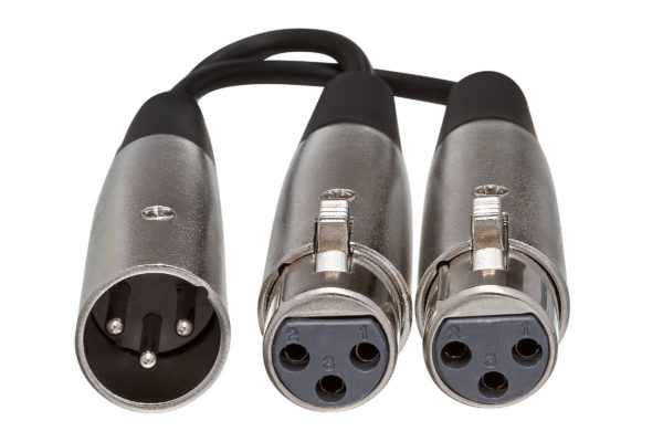 Hosa YXF-119 Y Cable Dual XLR3F to XLR3M. 6"