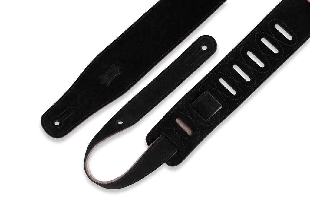Levy's MS26-BLK 2 1/2" Wide Black Suede Guitar Strap