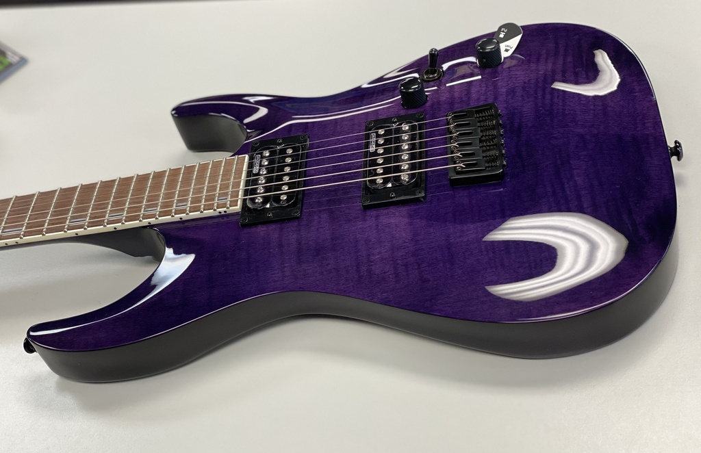ESP Ltd H-200, Flame Maple, See-thru Purple