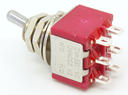 Carling Mini Toggle Switch, DPDT, 2 Position, Solder Lugs, Short Bat