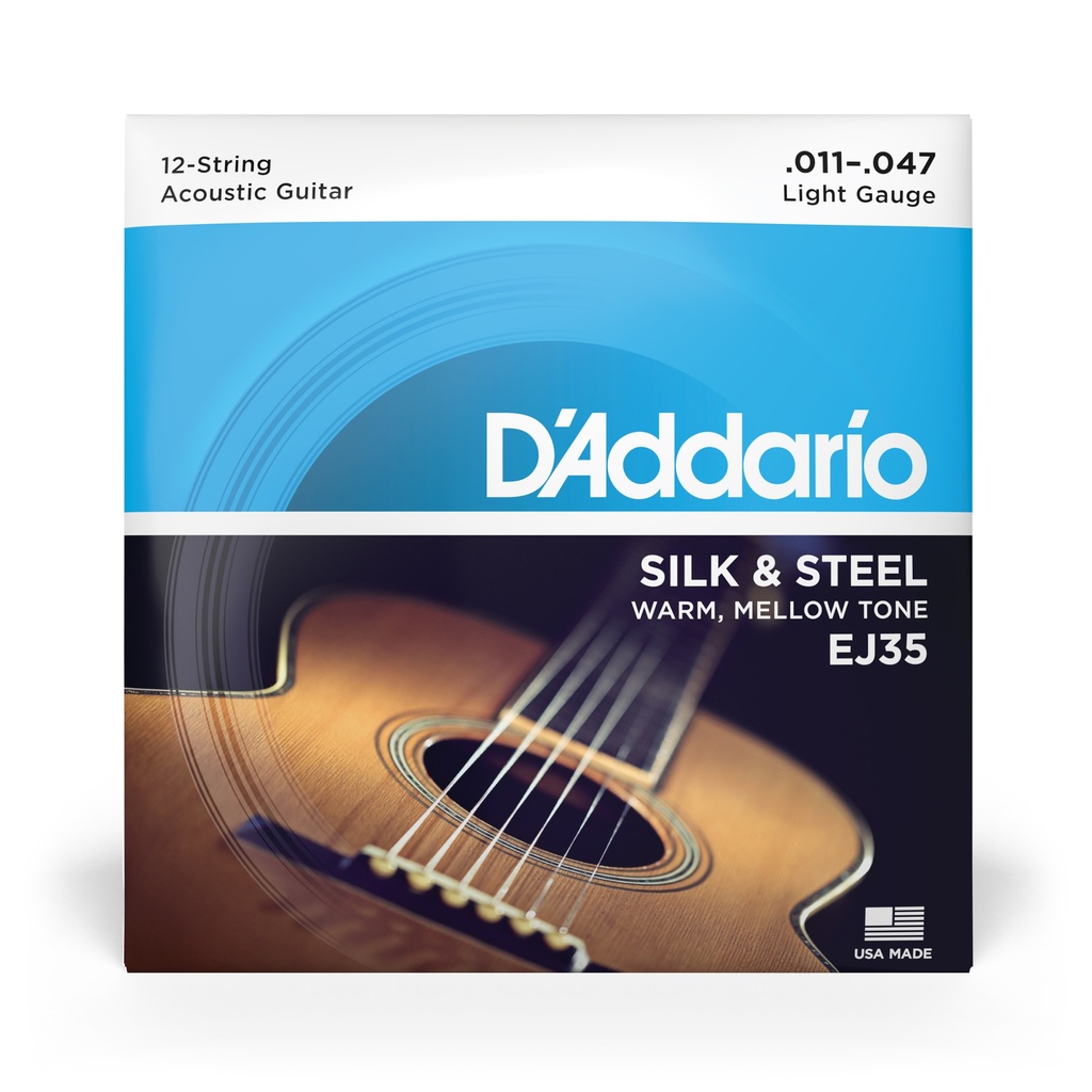 D'Addario 11-47 Light 12-String, Silk & Steel Acoustic Guitar Strings