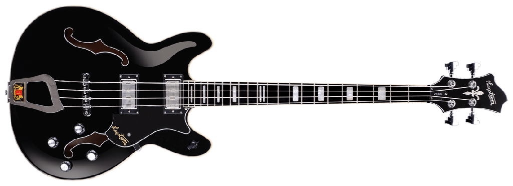 Hagstrom Viking Electric Bass Guitar, Black Gloss
