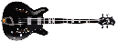 Hagstrom Viking Electric Bass Guitar, Black Gloss