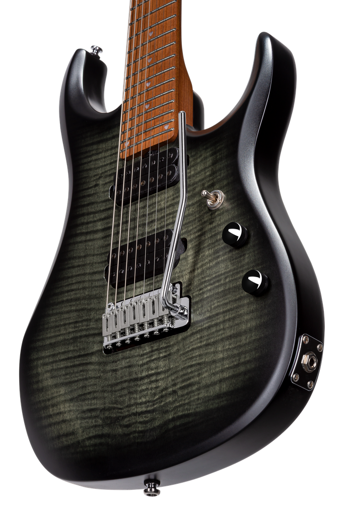 Sterling by Music Man JP157 Flame Maple, Trans Black Satin