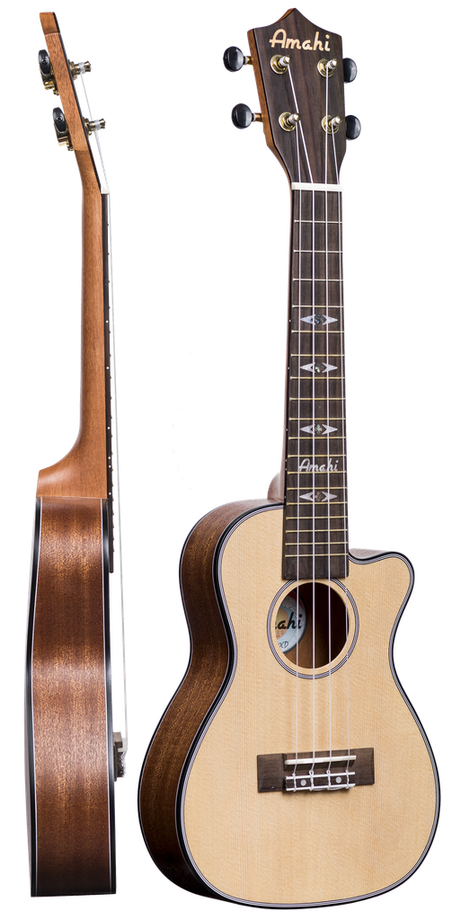 Amahi Classic Series Cutaway Concert Ukulele with Spruce Top
