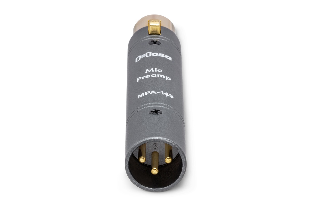 Hosa MPA-149 Microphone Preamp, XLR3F to XLR3M