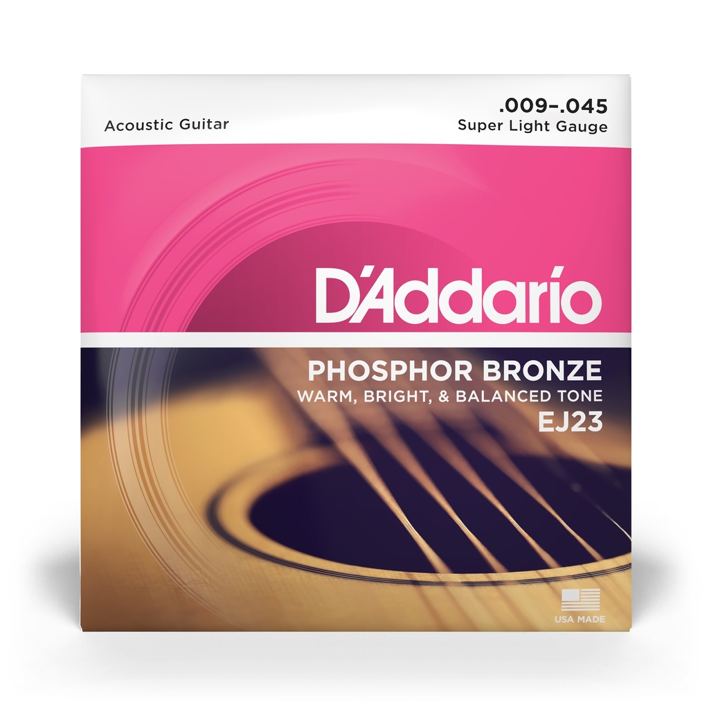 D'Addario EJ23 9-45 Super Light, Phosphor Bronze Acoustic Guitar Strings