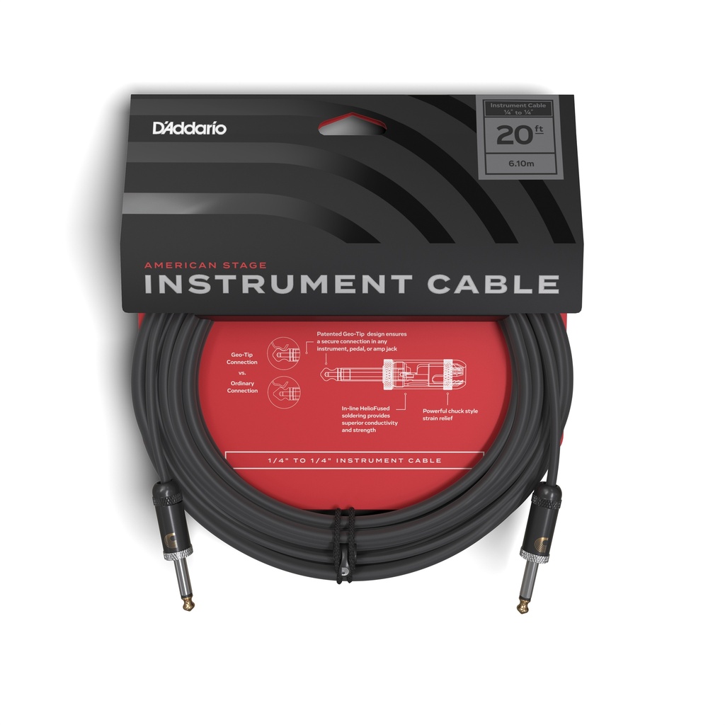 D'Addario American Stage Instrument Cable, 20 Feet