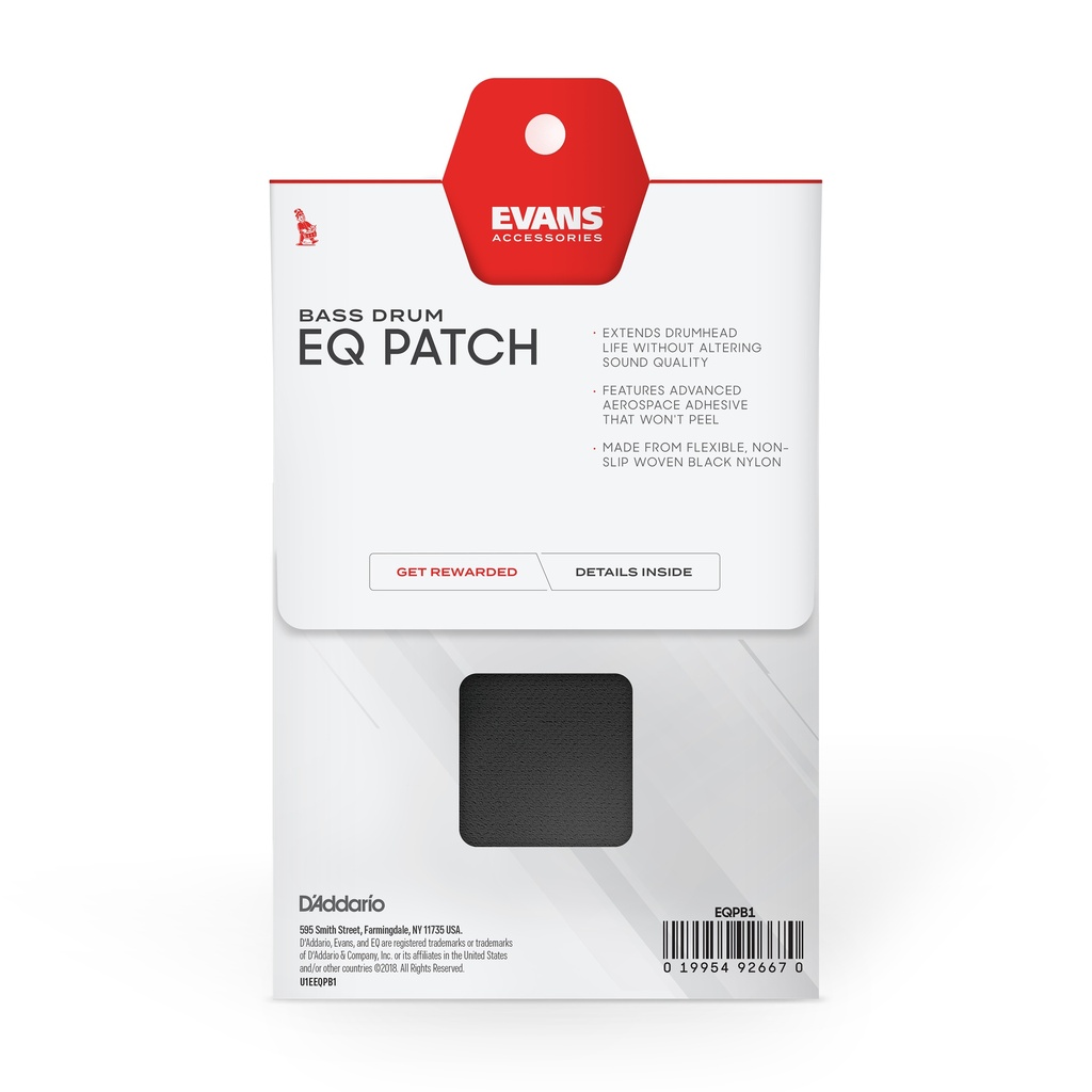 Evans EQ Single Pedal Patch, Black Nylon