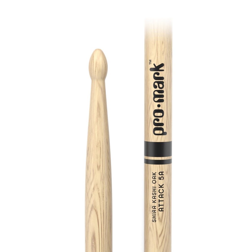 ProMark Classic Attack 5A Shira Kashi Oak Drumstick, Oval Wood Tip