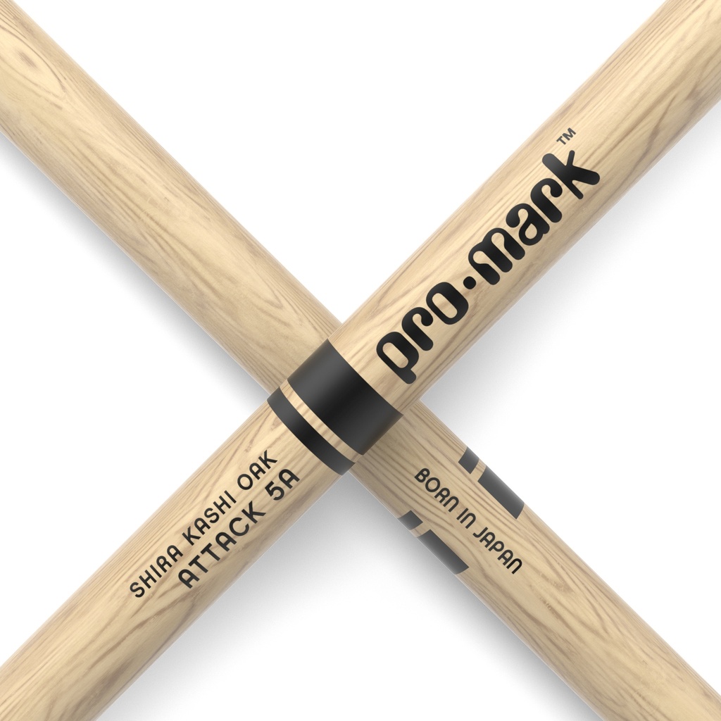 ProMark Classic Attack 5A Shira Kashi Oak Drumstick, Oval Wood Tip