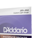 D'Addario Phosphor Bronze Strings, 11-52 Custom Light, EJ26