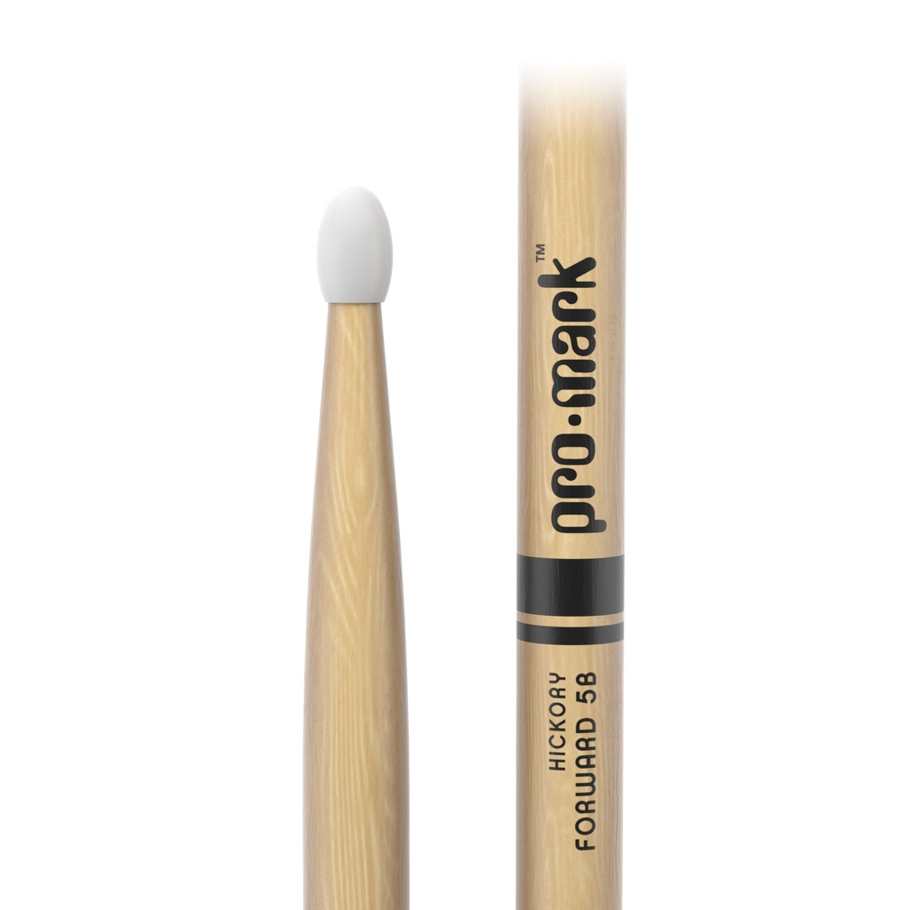 ProMark Classic Forward 5B Hickory Drumstick, Oval Nylon Tip