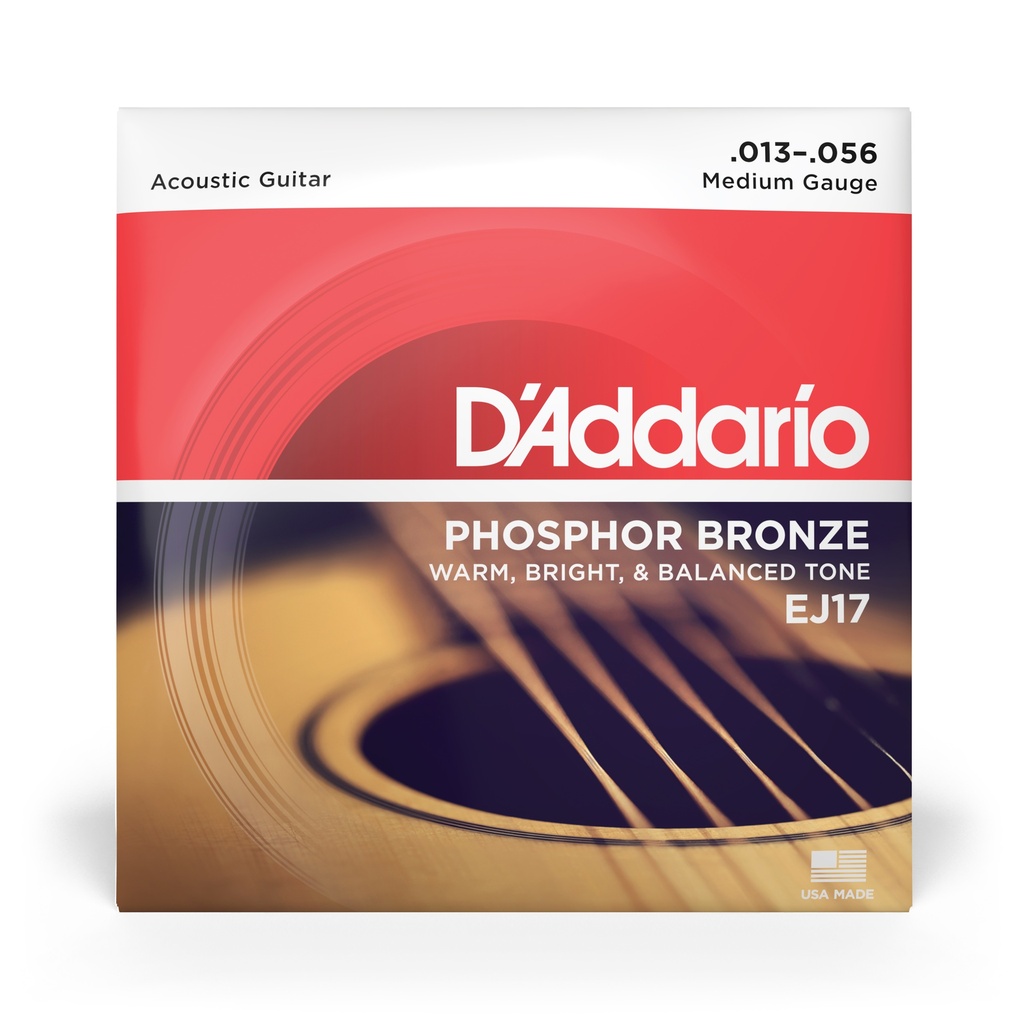 D'Addario 13-56 Medium, Phosphor Bronze Acoustic Guitar Strings