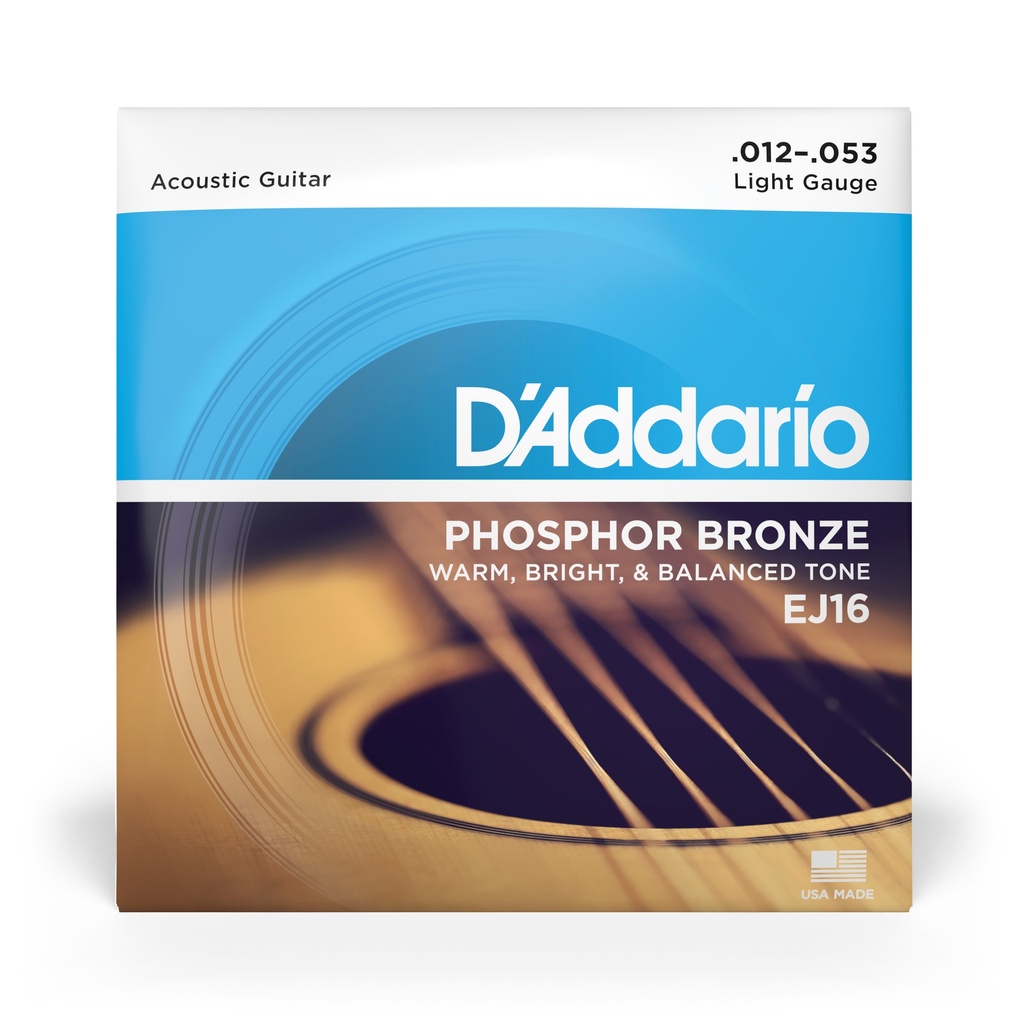 D'Addario 12-53 Light, Phosphor Bronze Acoustic Guitar Strings