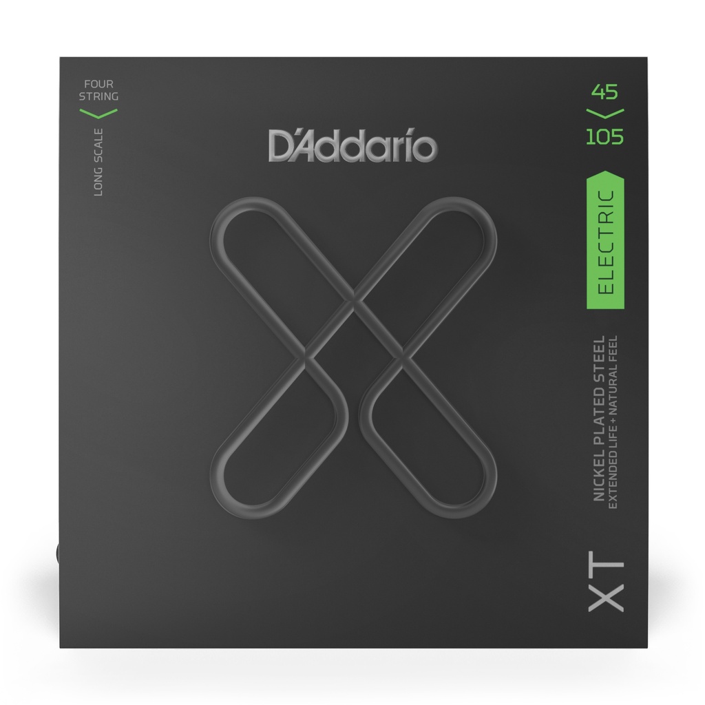 D'Addario 45-105 Regular Light Top/Medium Bottom, Long Scale, XT Nickel Coated Bass Strings
