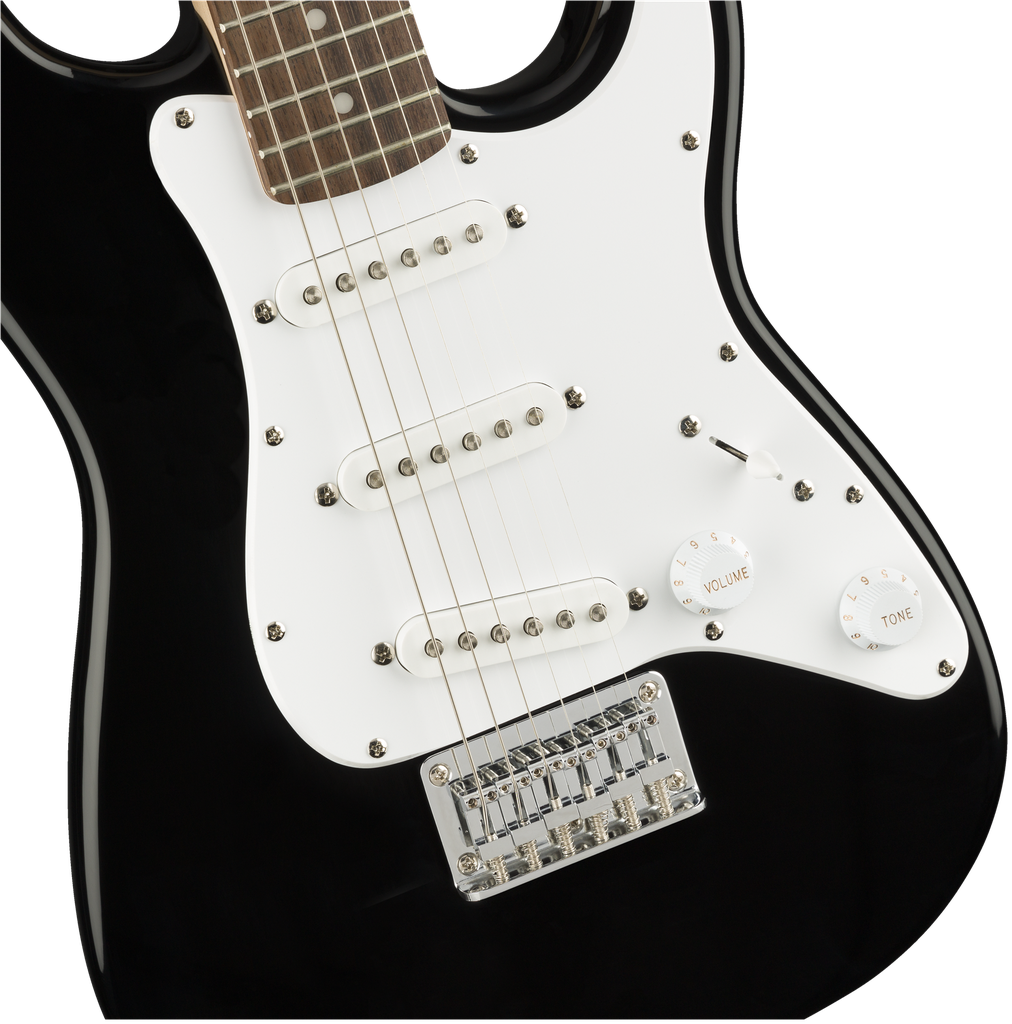 Squier Mini Strat Electric Guitar - Black with Laurel Fingerboard