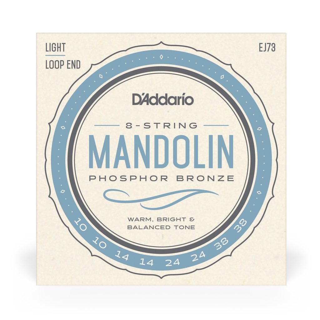 D'Addario EJ73 Mandolin Strings, Phosphor Bronze, Light, 10-38