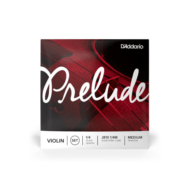 D'Addario Prelude Violin String Set, 1/4 Scale, Medium Tension