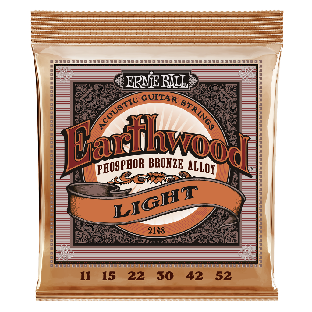 [P02148] Ernie Ball Earthwood Light Phosphor Bronze Acoustic Guitar Strings - 11-52 Gauge