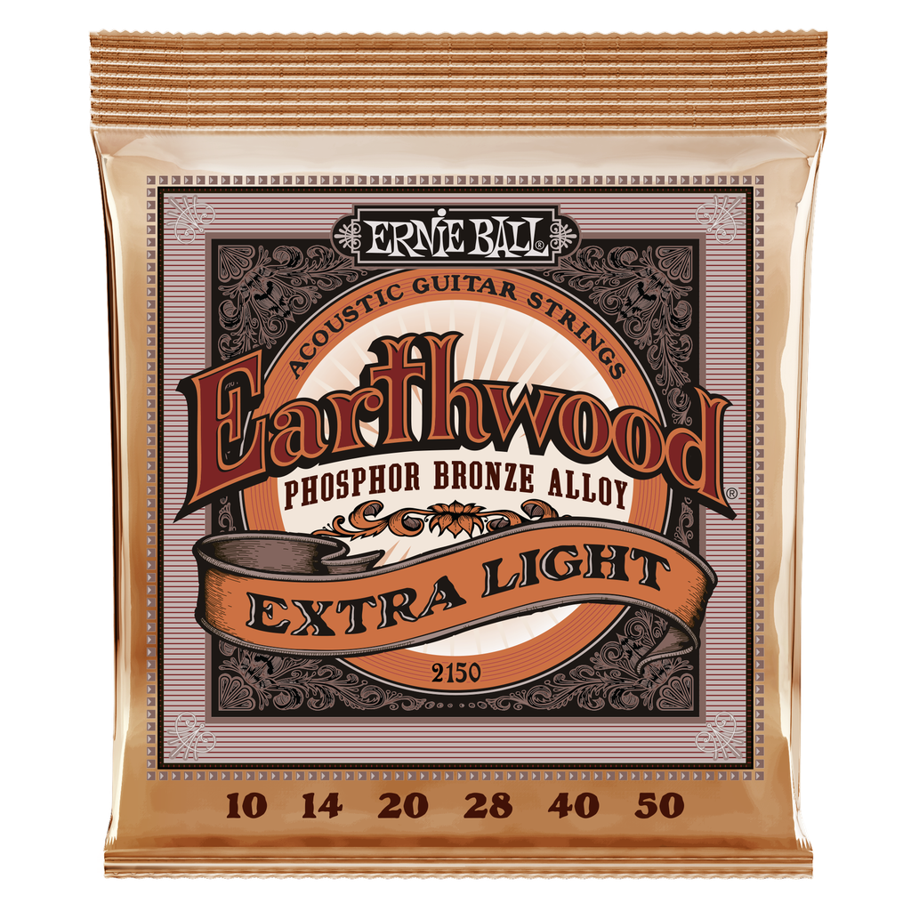 [P02150] Ernie Ball Earthwood Extra Light Phosphor Bronze Acoustic Guitar Strings - 10-50 Gauge