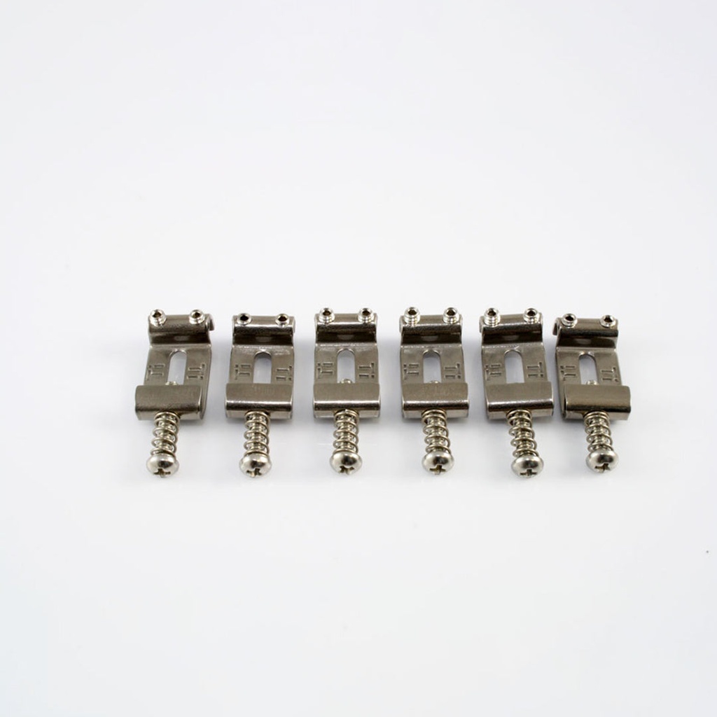 Allparts BP-0023 Vintage-style Bridge Saddles for Stratocaster®, Nickel