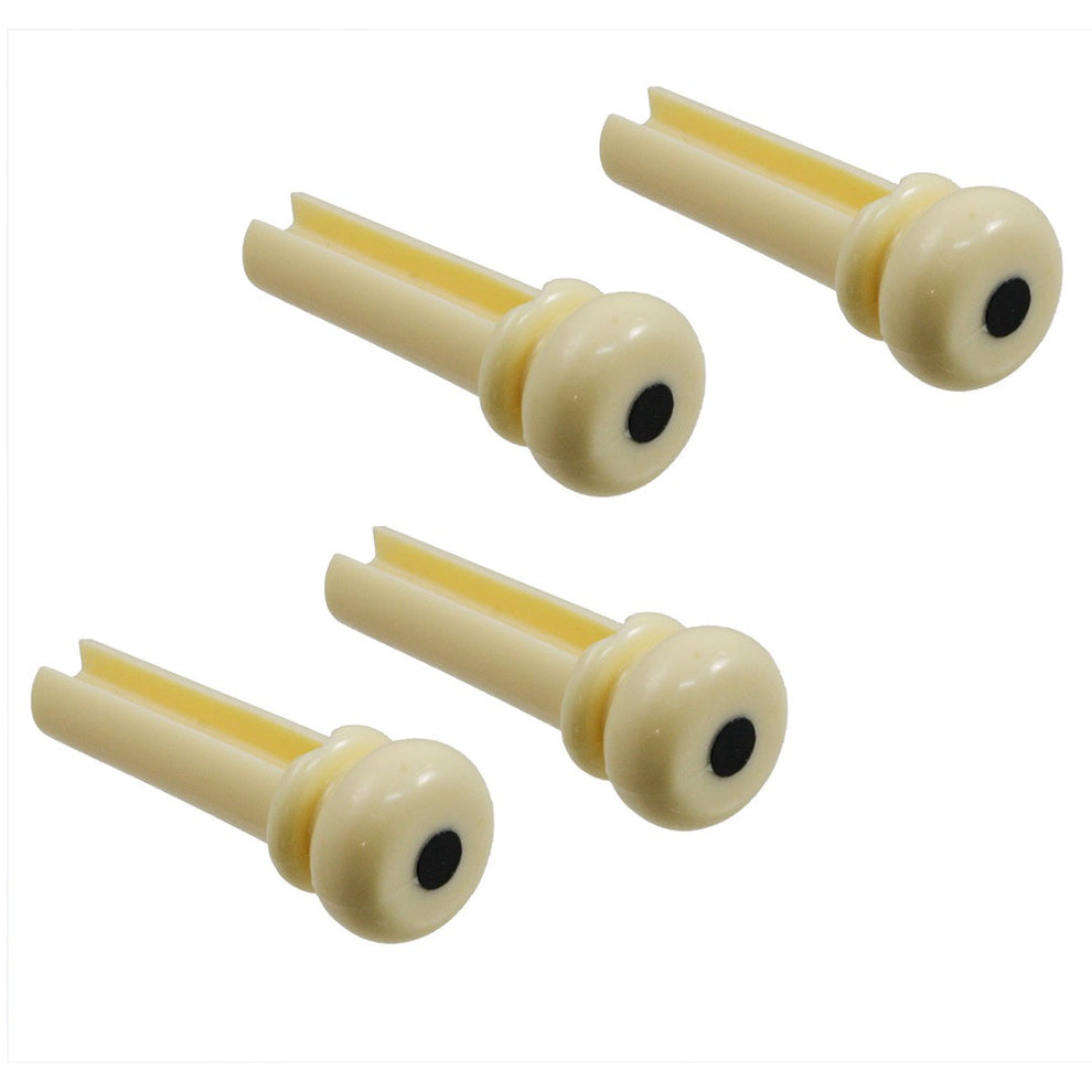 Allparts BP-0677 Slotted Acoustic Bass Bridge Pins, Cream