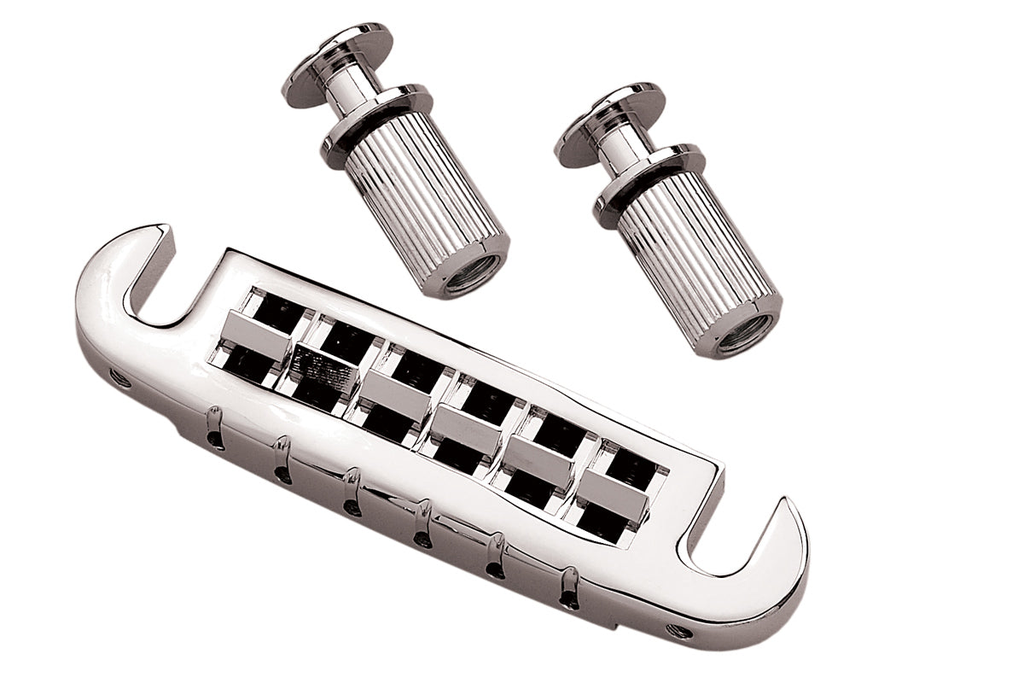 [GB-2530-010] Allparts GB-2530 ATB Wrap-around Adjustable Aluminum Bridge, Chrome