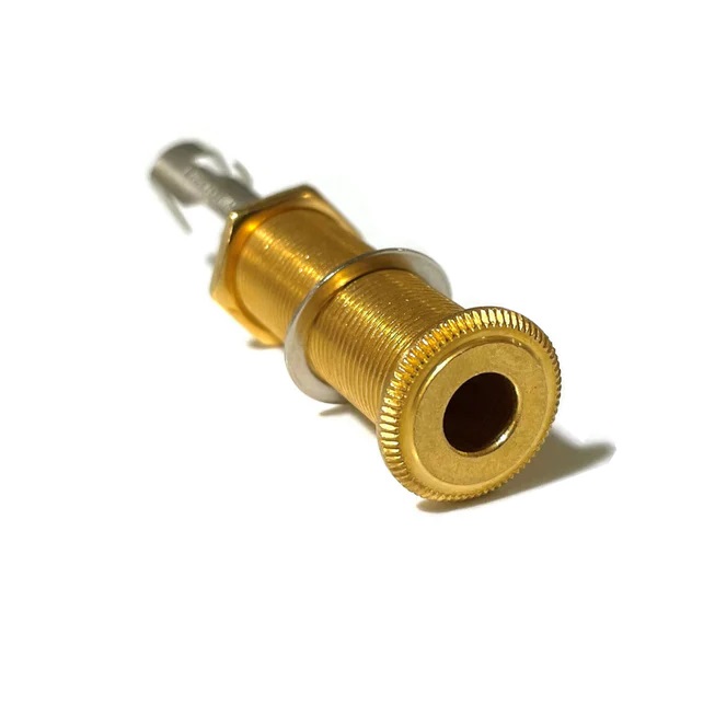 Allparts EP-0152 Switchcraft® 152B Stereo Long Threaded Jack, Gold, Single item