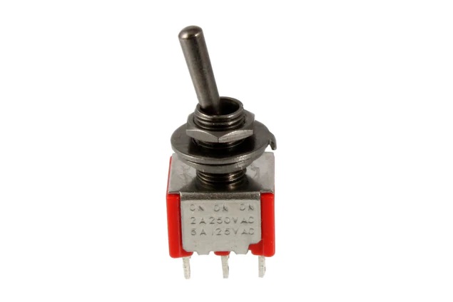 Allparts EP-4180 On-On-On Round Bat Mini Switch, Black
