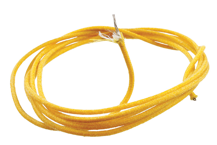 Allparts GW-0820 Cloth Covered Stranded Wire, Yellow, 25 feet