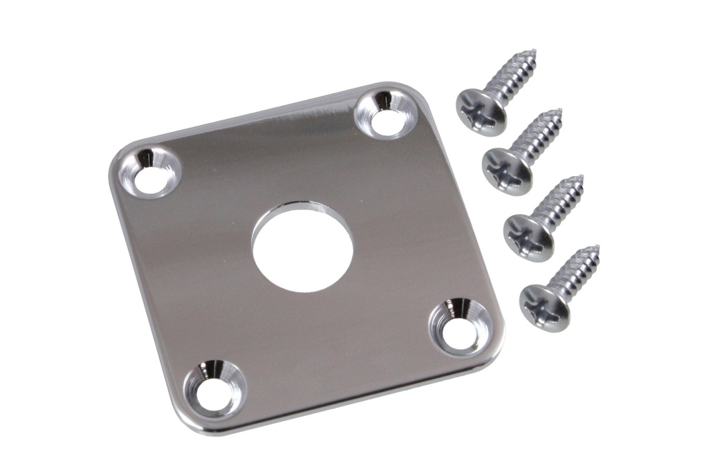 [AP-0633-010] Allparts AP-0633 Square Jackplate for Les Paul®, Chrome (metal)