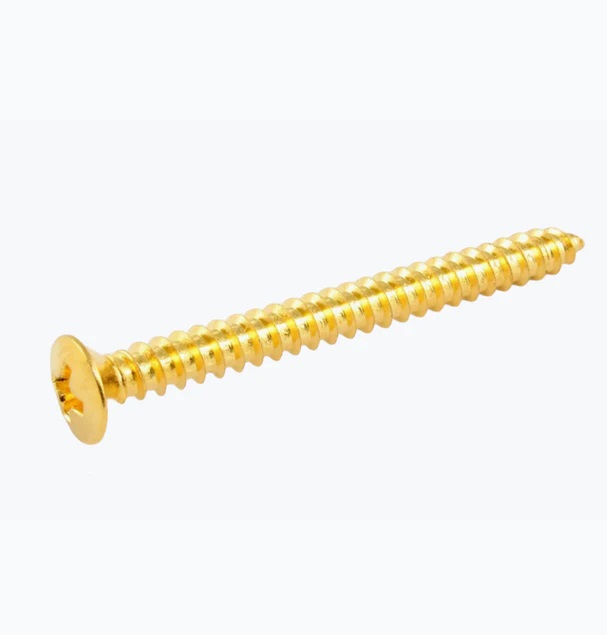 Allparts GS-0005 Neckplate Screws, Gold, Pack of 4