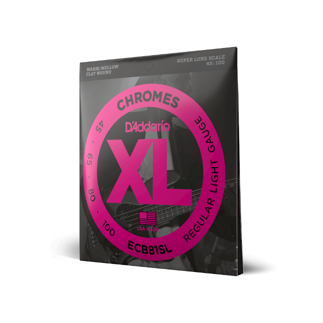 D'Addario 45-100 Regular Light, Super Long Scale, XL Chromes Bass Strings