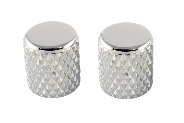 Allparts MK-0112 Heavy Knurl Metal Barrel Knobs, Chrome