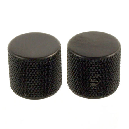 Allparts MK-0115 Metal Barrel Knobs, Black