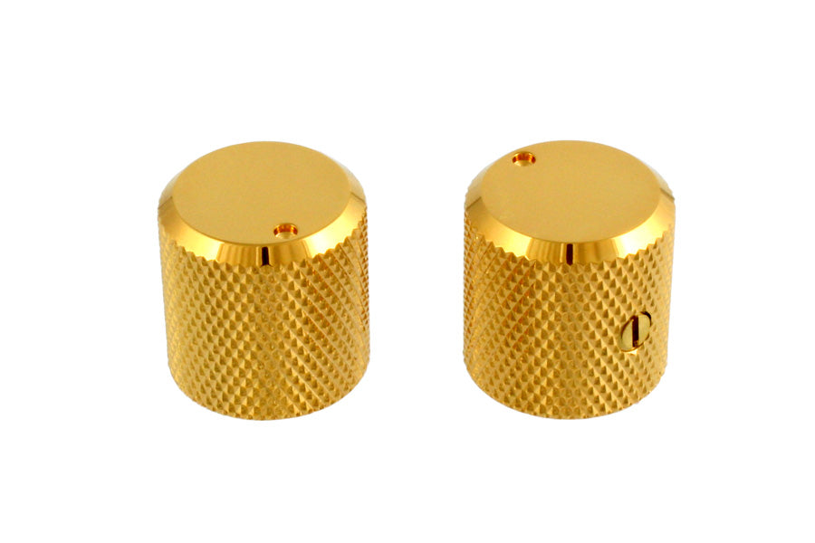 Allparts MK-3330 Metal Flat Top Knobs with Indicator, Gold
