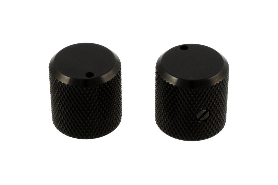 Allparts MK-3330 Metal Flat Top Knobs with Indicator, Black