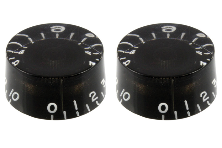 [PK-0130-023] Allparts PK-0130 Set of 2 Vintage-style Speed Knobs, Black