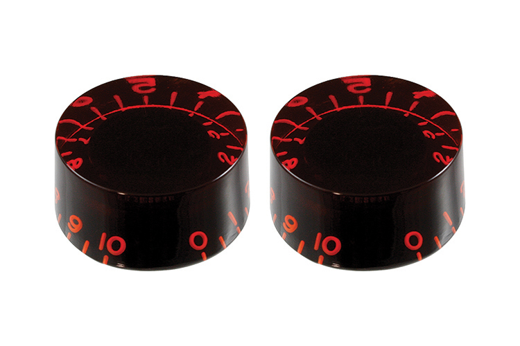 Allparts PK-0134 Set of 2 Vintage-style Tinted Speed Knobs, Red tint
