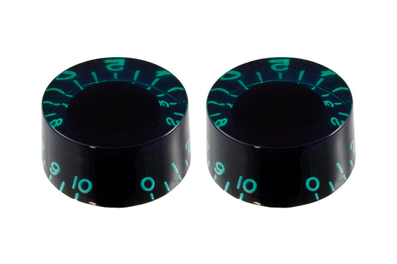 Allparts PK-0134 Set of 2 Vintage-style Tinted Speed Knobs, Green tint