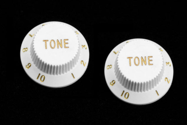 Allparts PK-0153 Set of 2 Plastic Tone Knobs for Stratocaster®, White