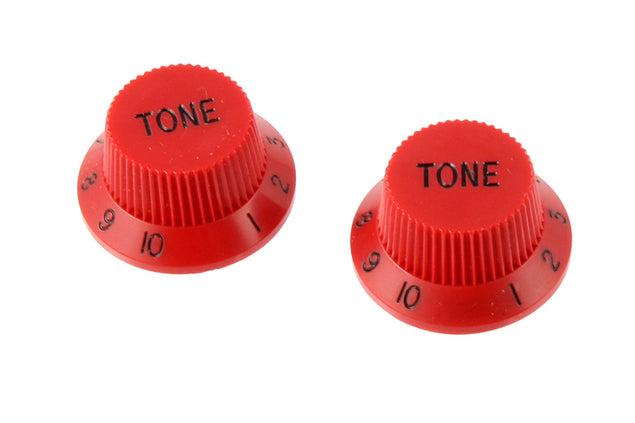 Allparts PK-0153 Set of 2 Plastic Tone Knobs for Stratocaster®, Red