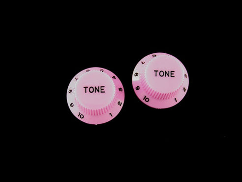 Allparts PK-0153 Set of 2 Plastic Tone Knobs for Stratocaster®, Pink