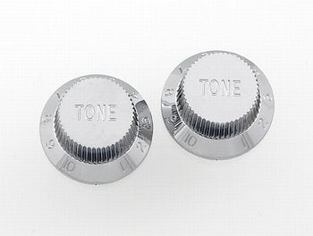 [PK-0153-010] Allparts PK-0153 Set of 2 Plastic Tone Knobs for Stratocaster®, Chrome plated plastic