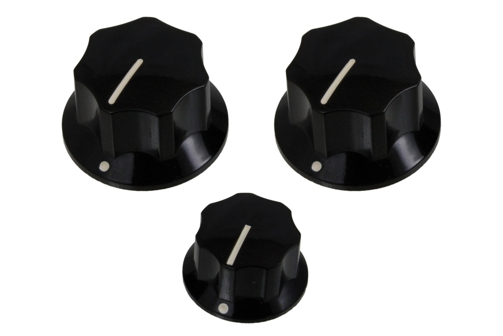 [PK-0174-023] Allparts PK-0174 Set of 3 Knobs for Jazz Bass®, Black
