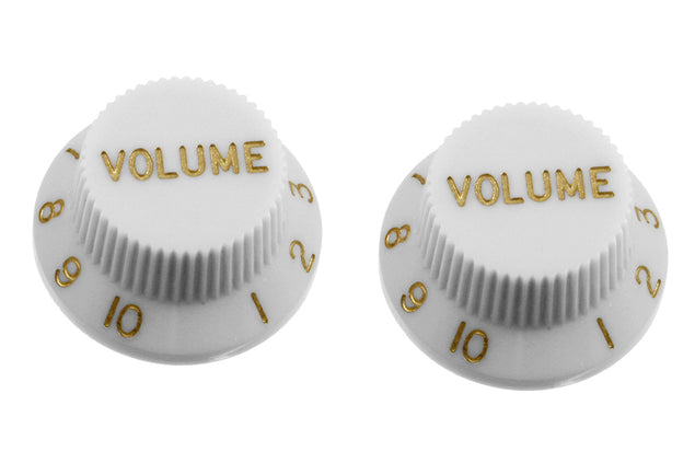 Allparts PK-0154 Set of 2 Plastic Volume Knobs for Stratocaster®, White